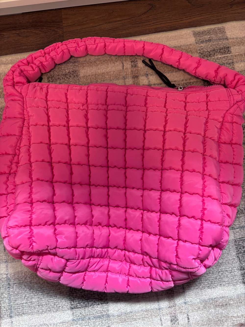 FP Movement by Free People Hot Pink Quilted Puffer Shoulder Hobo - Picture 2 of 3